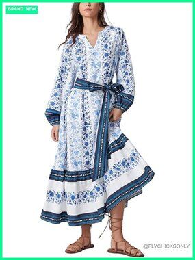 Boho Floral Maxi Dress with Pockets and Belt
